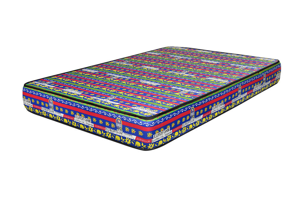 Euro foam Standard Tape Edge Floral Mattress - 4ft x 6ft, 6-Inch Sealed Foam Mattress with Breathable Fabric, Easy to Carry