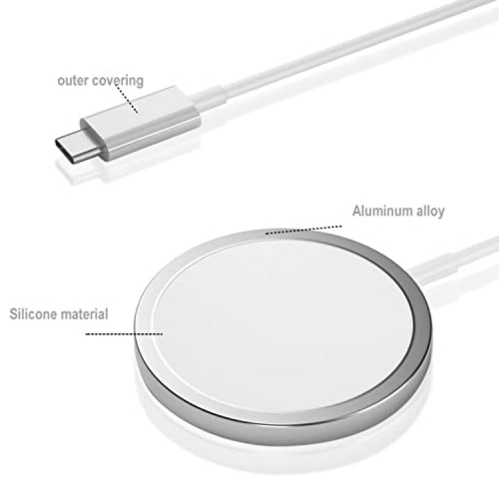 Universal iPhone MagSafe Wireless Charger – 15W Fast Charging, Magnetic Alignment, Qi Compatible