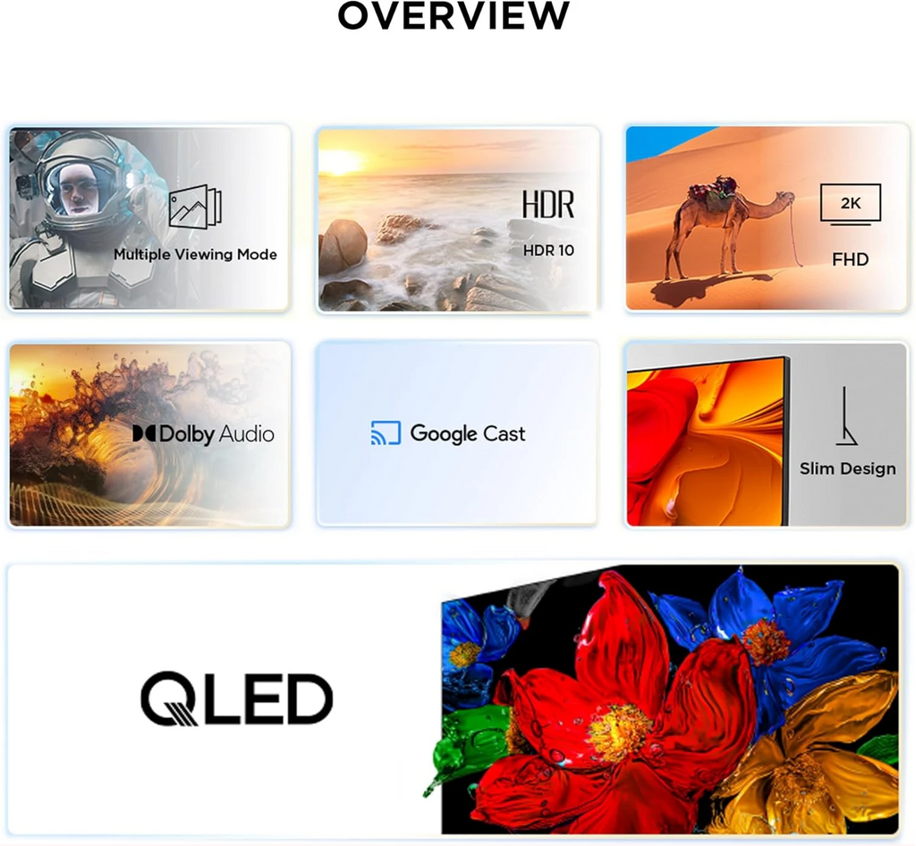 TCL 40 Inch Smart QLED Google TV | 40S5K Model | FHD HDR10 Dolby Audio Free-To-Air