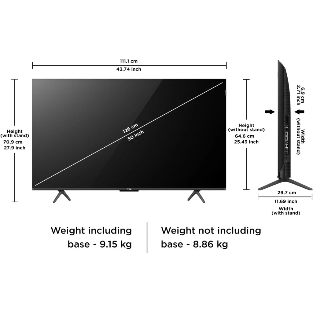 TCL 50 Inch QLED PRO 4K Ultra HD Google TV | 50C655 | HDR10+ Dolby Vision Atmos | ONKYO 2.1ch 120Hz VRR