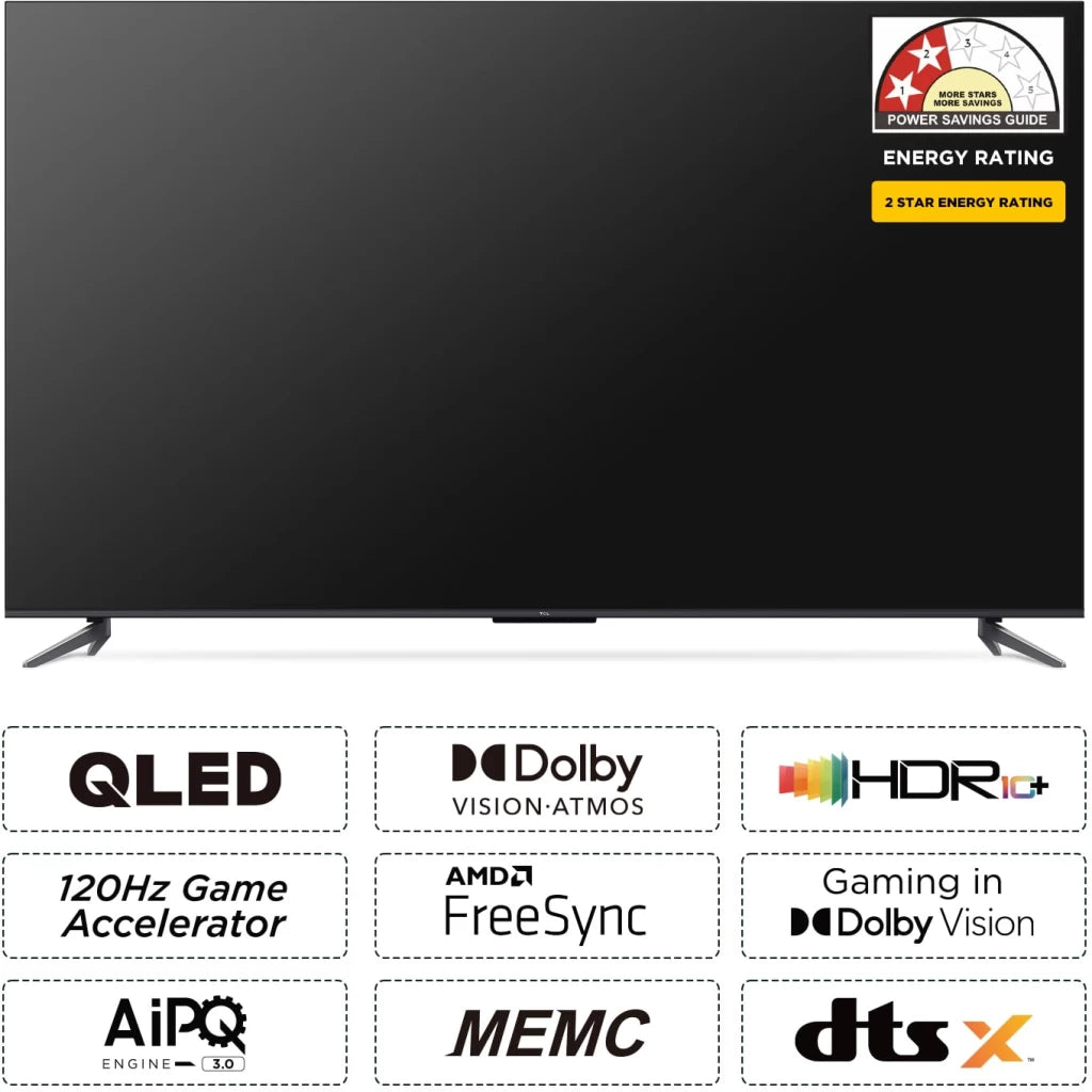 TCL 55 Inch QLED PRO 4K Ultra HD Google TV | 55C655 | ONKYO 2.1ch 144Hz VRR Dolby Vision Atmos