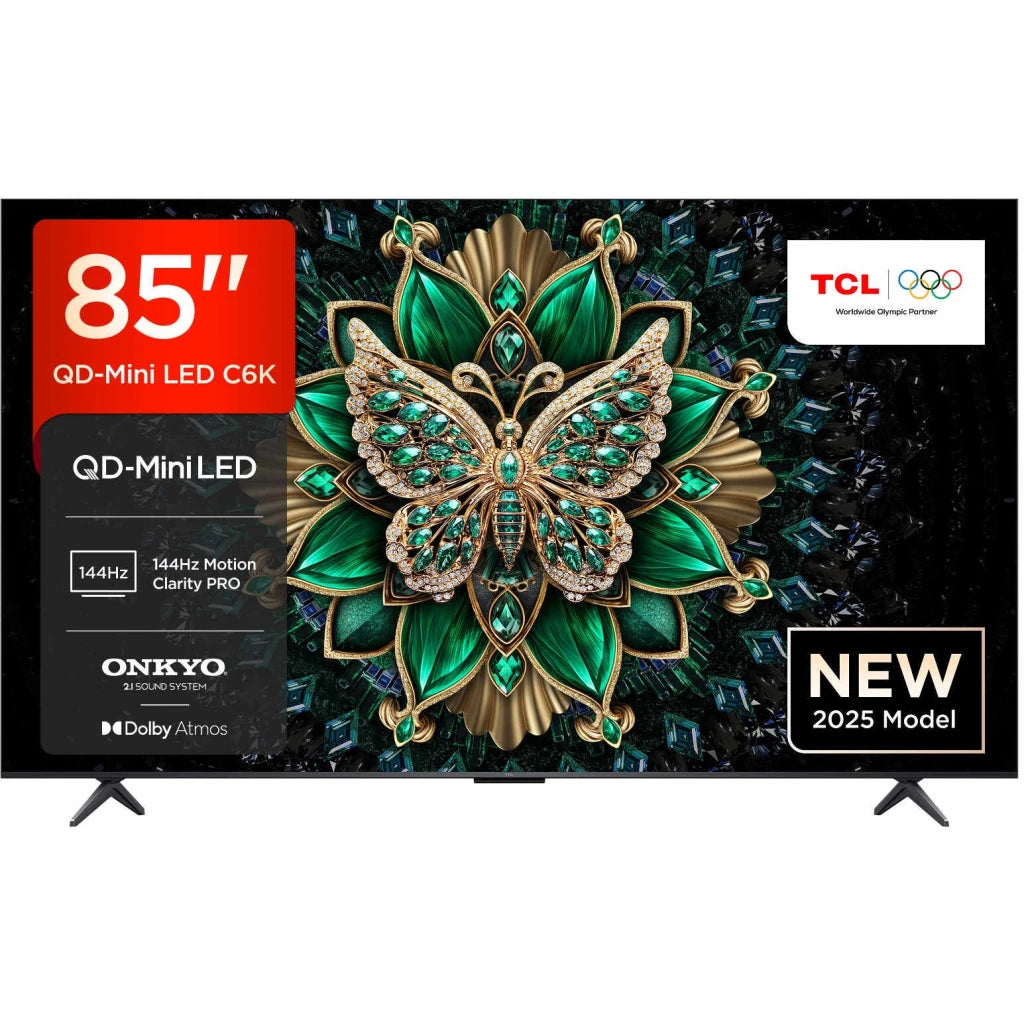 TCL 85 Inch QD-MiniLED QLED 4K Google TV | 85C6KS 2026 Model | 512 Zones 144Hz Native ONKYO 2.1 Hi-Fi