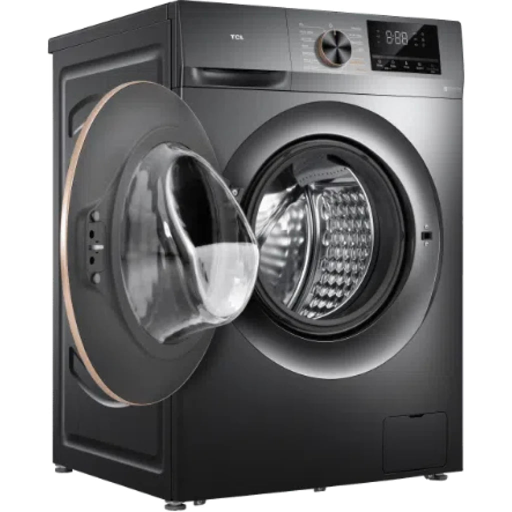 TCL 10kg Front Load Washing Machine P210FLG | 1200 RPM Direct Drive Inverter Motor | 15 Programs A+++ | Honeycomb Drum Steam Wash | Grey