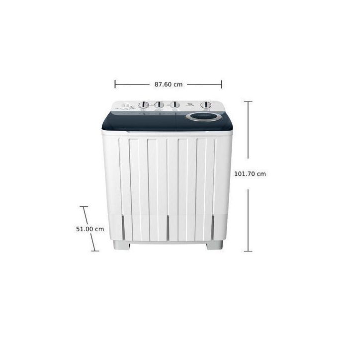 TCL 11kg Twin Tub Washing Machine F210TT | Semi-Automatic Wash & Dry | Extra-Large Capacity | Rust Proof Body | 2 Years Warranty