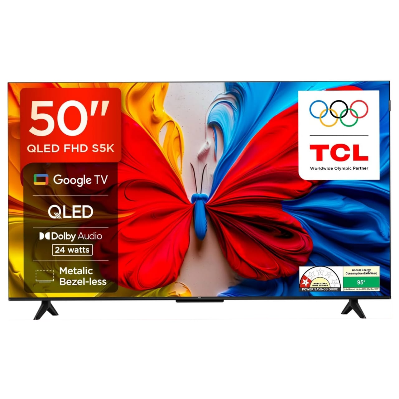 TCL 50 Inch S5K Smart QLED Google TV | 50S5K 2K FHD HDR10 | Dolby Audio 24W