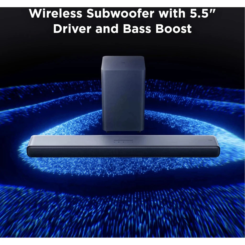 TCL S55H 2.1 Sound Bar with Wireless Subwoofer | Dolby Atmos DTS:X | 220W Bluetooth Home Theater Audio | Latest Model