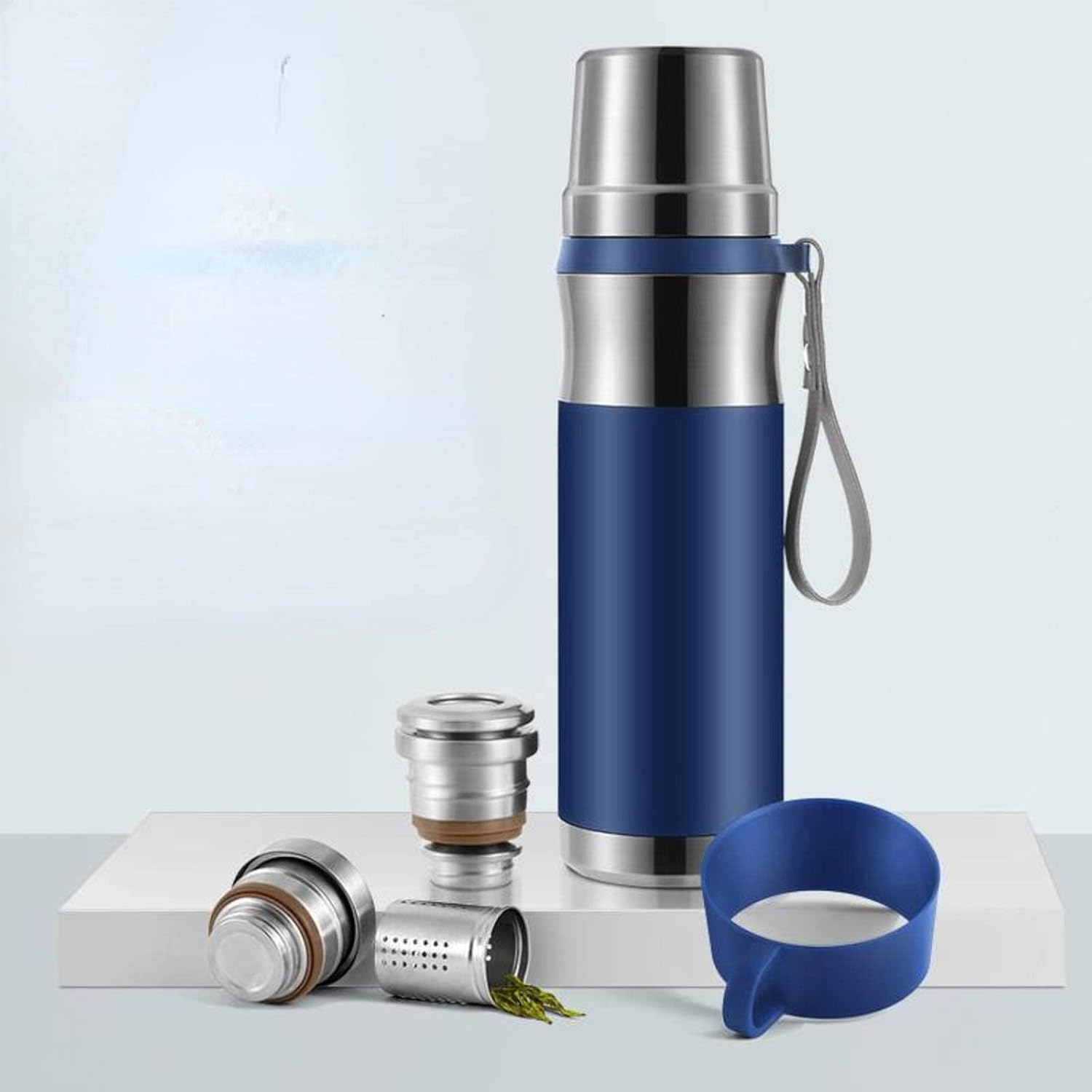 Stainless Steel Insulated Thermos Bottle with Tea Infuser – Hot or Cold, All Day Long