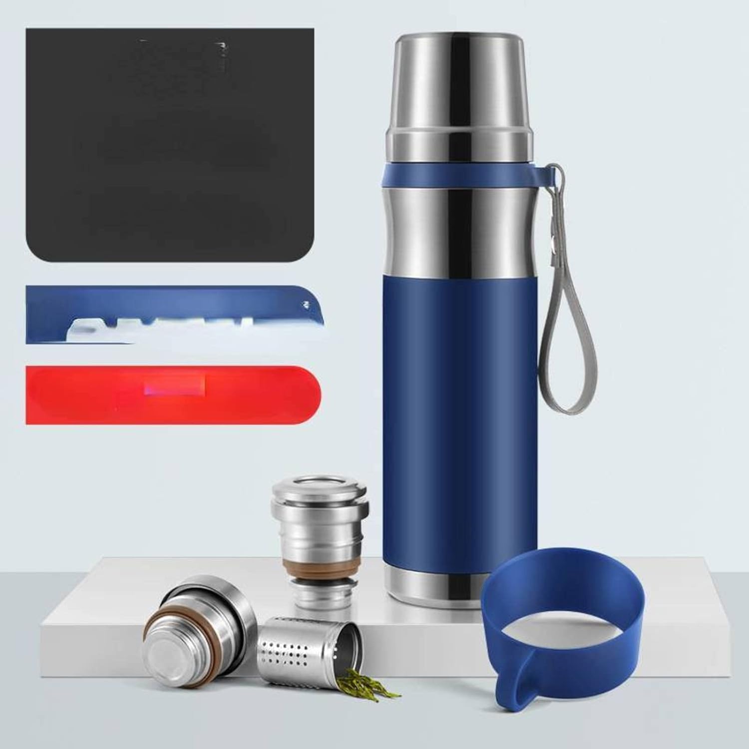 Stainless Steel Insulated Thermos Bottle with Tea Infuser – Hot or Cold, All Day Long