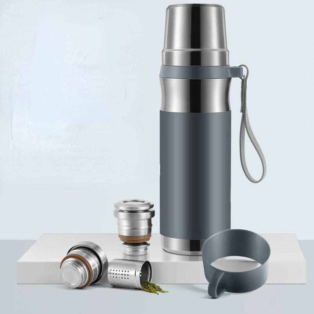 Stainless Steel Insulated Thermos Bottle with Tea Infuser – Hot or Cold, All Day Long
