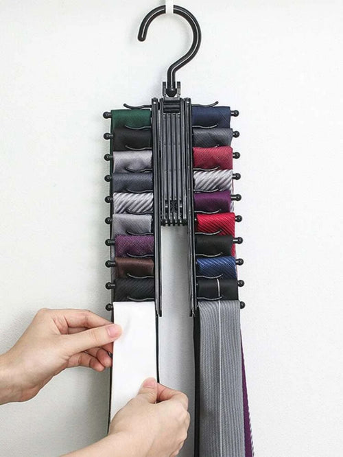 360° Rotating Tie Holder – Adjustable ABS Tie Clip Organizer for Closets, Wardrobes, or Dressing Rooms
