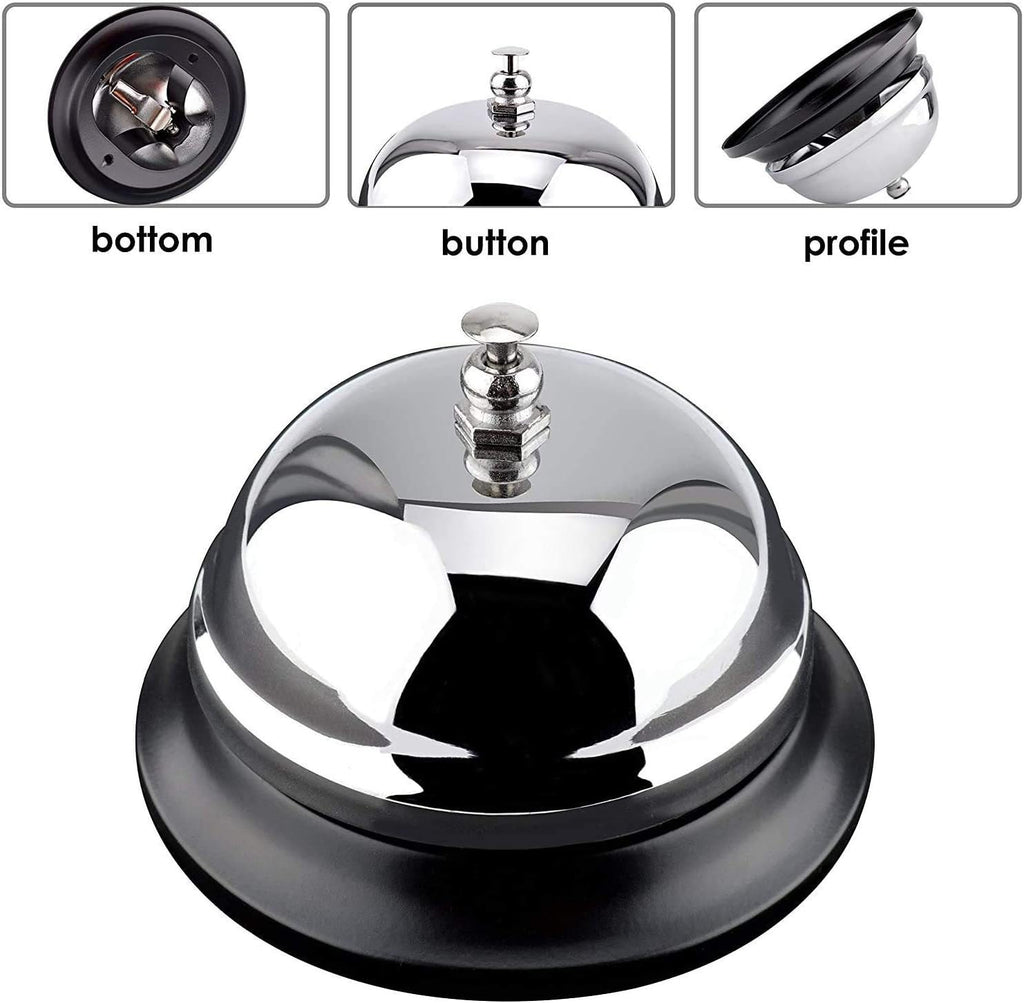 Stainless Steel Service Bell – Premium Table Bell for Reception, Restaurant, Hotel & Home | Loud Ringing Call Bell