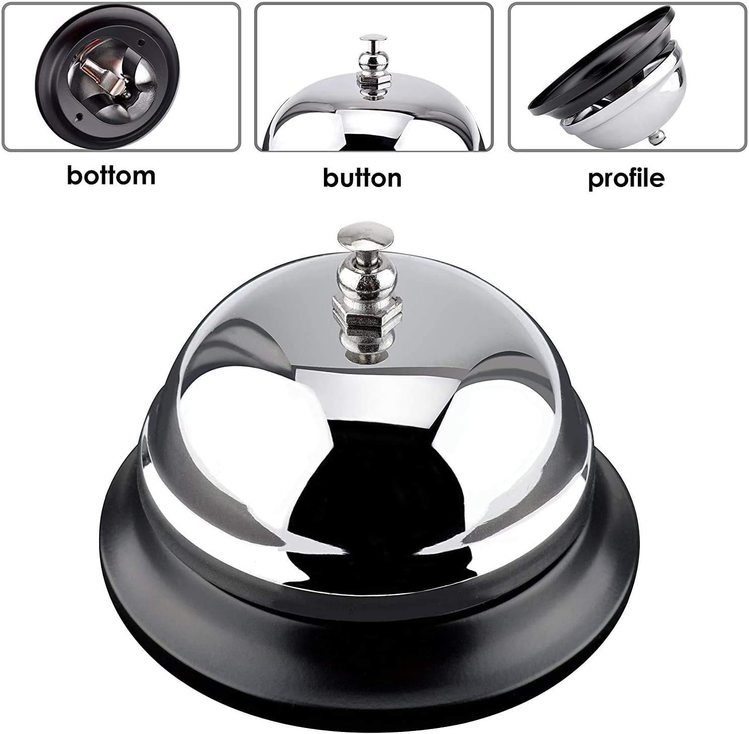 Stainless Steel Service Bell – Premium Table Bell for Reception, Restaurant, Hotel & Home | Loud Ringing Call Bell