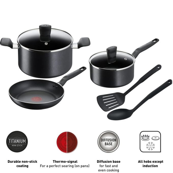 Tefal Super Cook 7-Piece Non-Stick Cookware Set | Pots, a Pans & Utensils
