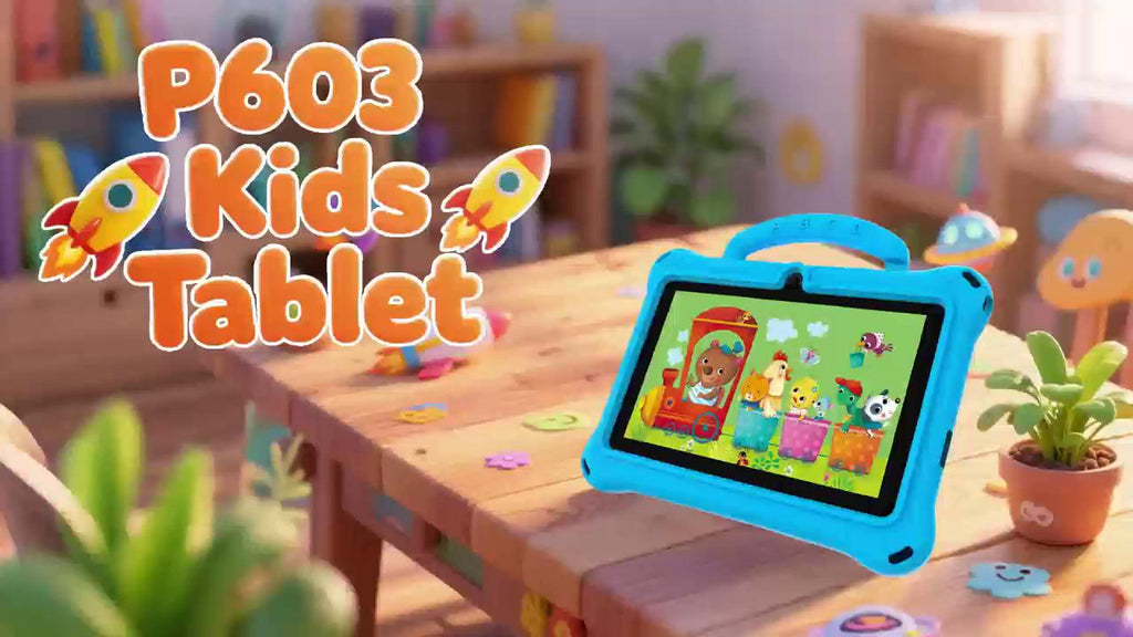 Telzeal P603 Kids Tablet | 7" HD Android, 6GB RAM 128GB Storage, Wi-Fi