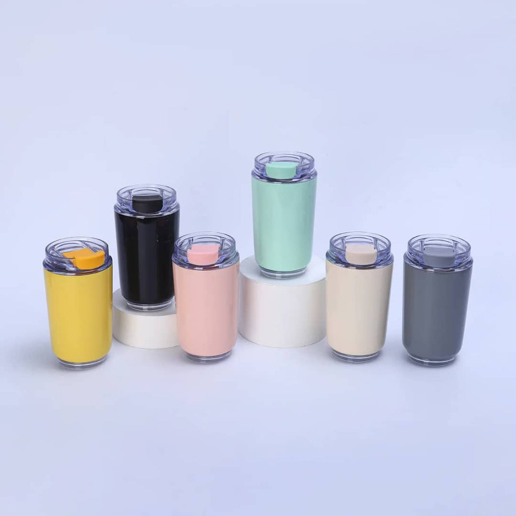 Thermos Insulated Tumbler with Push-in Lid – Vacuum Stainless Steel Travel Mug for Hot & Cold Drinks