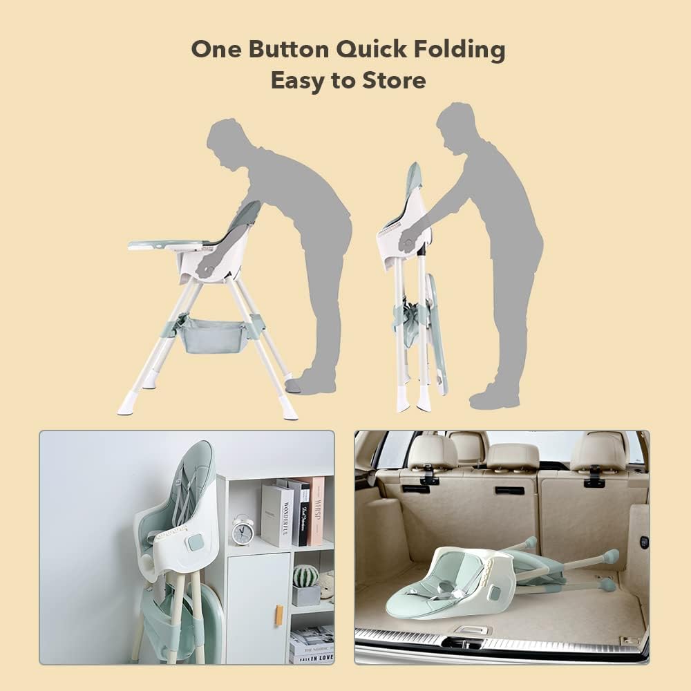 4-in-1 Multifunctional Baby High Chair | Adjustable Feeding Tray, 5-Point Harness, Wheels & Storage | Converts from High Chair to Mini Chair (6 Months to 6 Years)