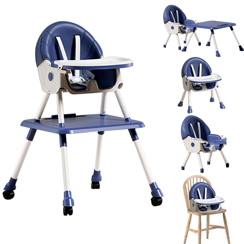 Folding 3-in-1 Booster Seat | Adjustable Baby Travel High Chair & Feeding Desk | Portable Multi-Function Dining Chair