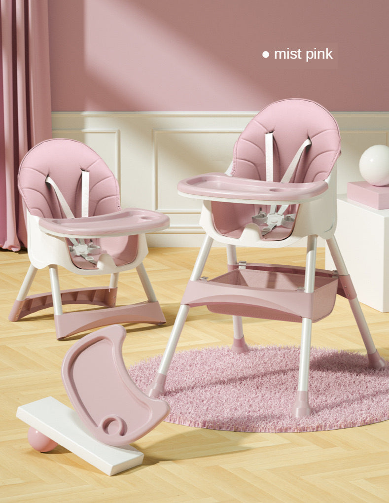 Folding 3-in-1 Booster Seat | Adjustable Baby Travel High Chair & Feeding Desk | Portable Multi-Function Dining Chair