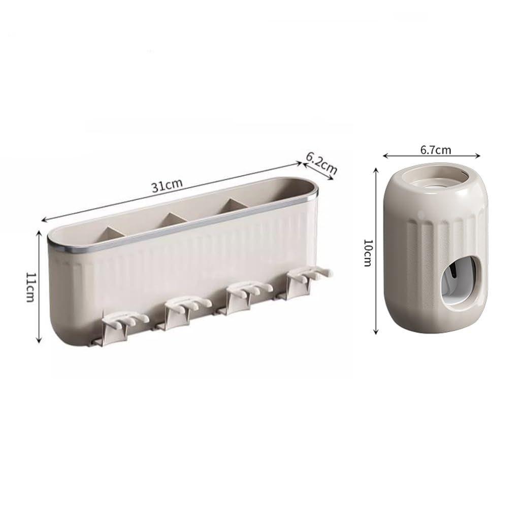 Toothbrush Rack & Mouthwash Cup Wall-Mounted Toothpaste Comb Storage Organizer – Bathroom Toothbrush Holder - LIFE STORES UGANDA
