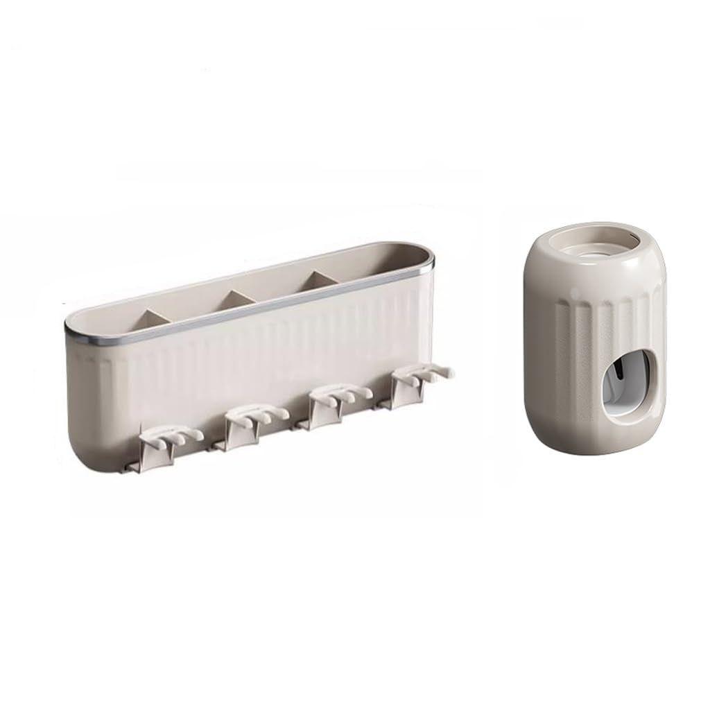 Toothbrush Rack & Mouthwash Cup Wall-Mounted Toothpaste Comb Storage Organizer – Bathroom Toothbrush Holder - LIFE STORES UGANDA