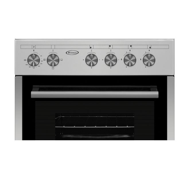 Venus 50cms Cooker VC5522- 2Gas,  2 Electric Hot Plate, Electric Oven And Grill - Inox