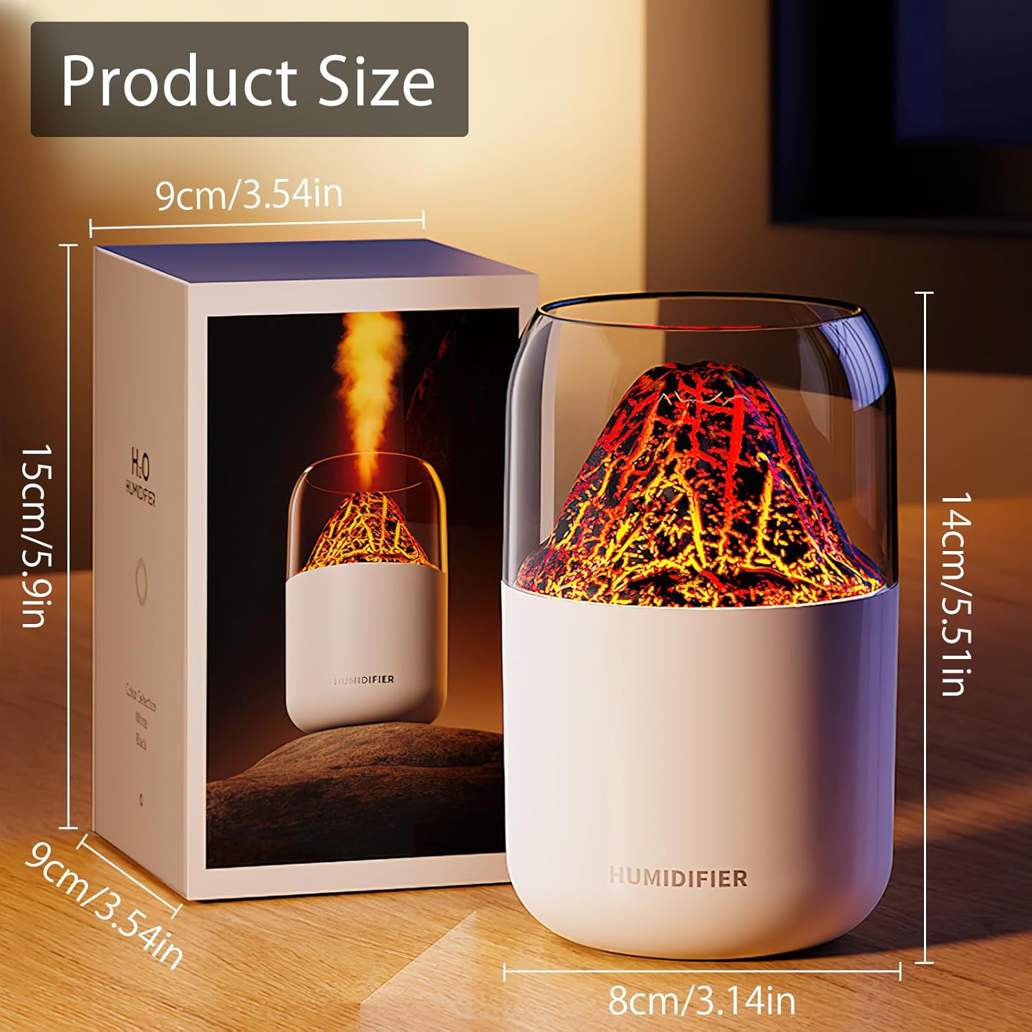 VolaMist Flame Effect Aroma Diffuser | 300ml Essential Oil Diffuser & Humidifier with 3D Visual Flame
