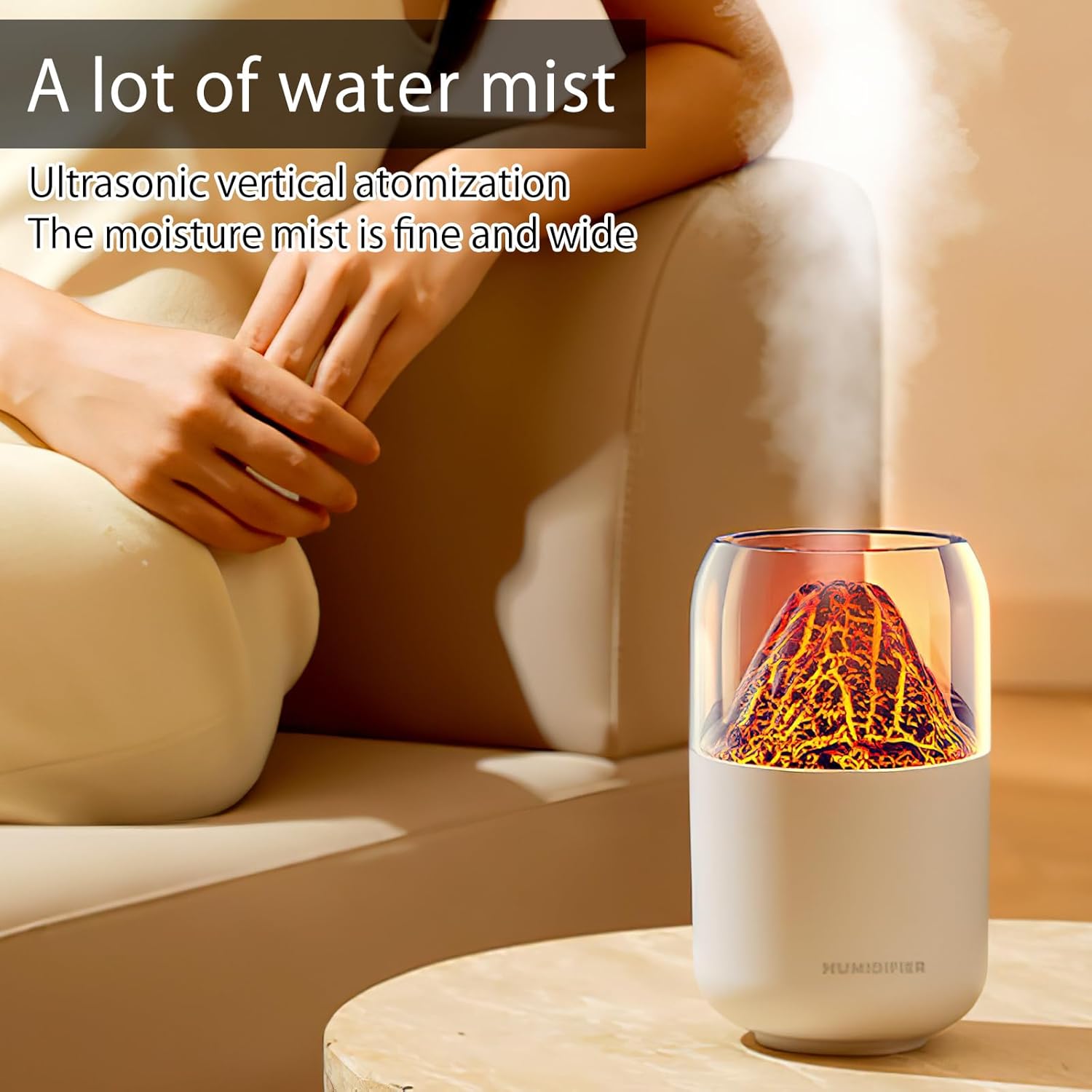 VolaMist Flame Effect Aroma Diffuser | 300ml Essential Oil Diffuser & Humidifier with 3D Visual Flame