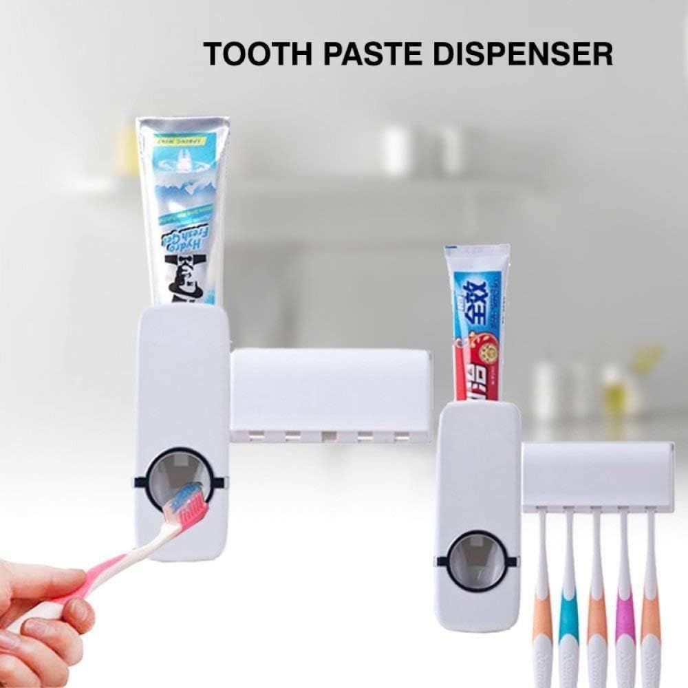 Wall Press Toothpaste Dispenser – Automatic Toothpaste Squeezer, Dust-Proof Toothbrush Holder, Multi-Color Plastic