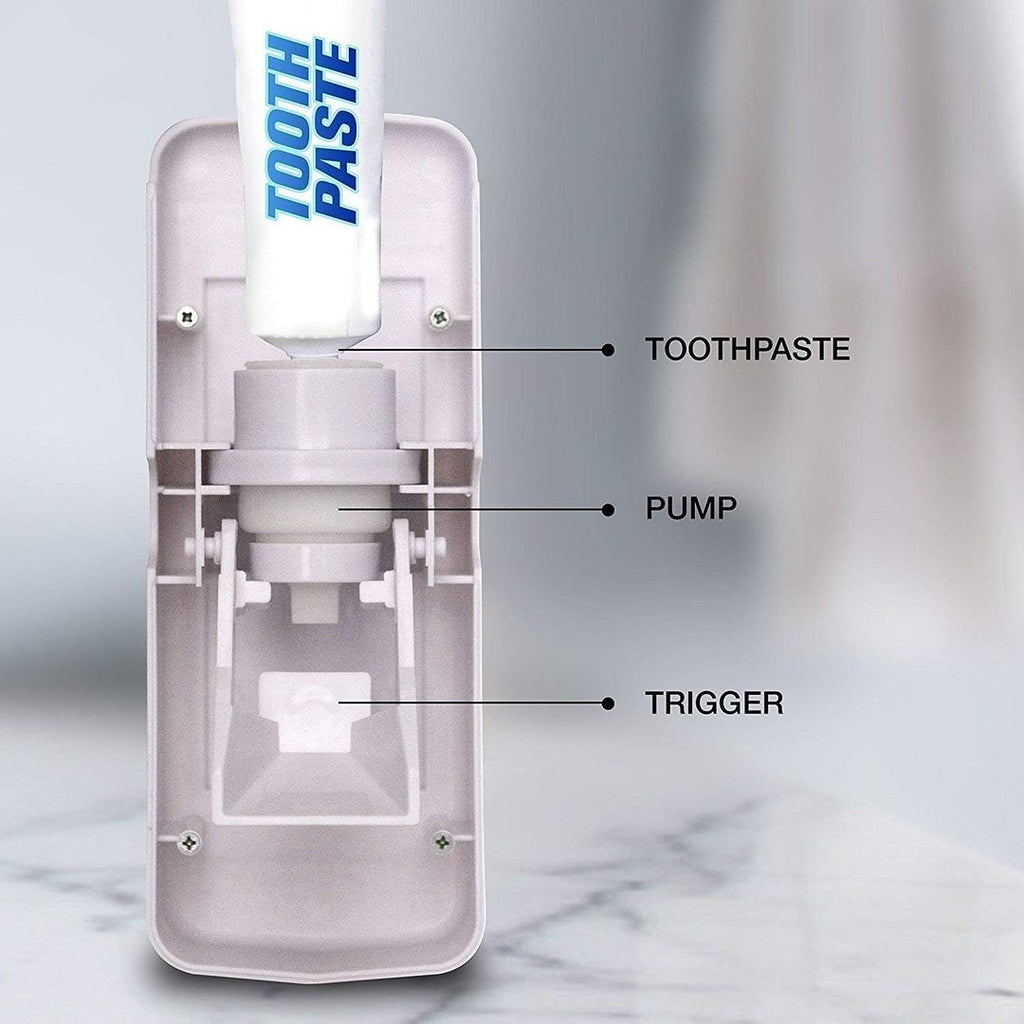 Wall Press Toothpaste Dispenser – Automatic Toothpaste Squeezer, Dust-Proof Toothbrush Holder, Multi-Color Plastic