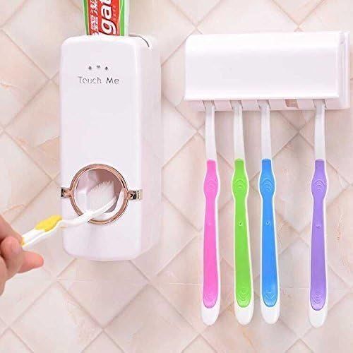 Wall Press Toothpaste Dispenser – Automatic Toothpaste Squeezer, Dust-Proof Toothbrush Holder, Multi-Color Plastic