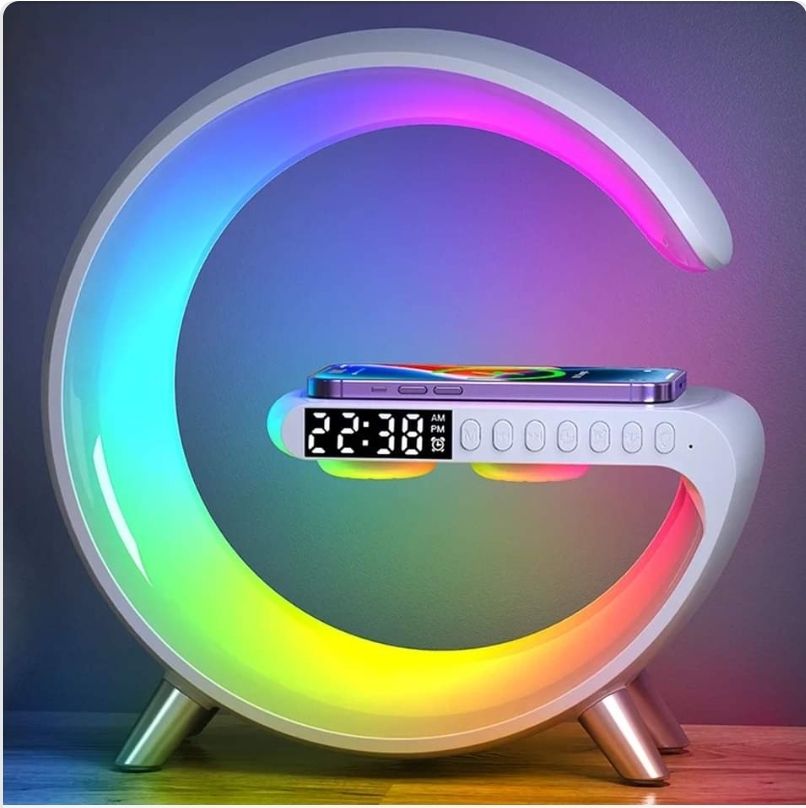 3-in-1 Wireless Charger & Speaker Lamp – 15W Fast Charging, Bluetooth 5.0, 13 Lighting Modes, Music & Ambience