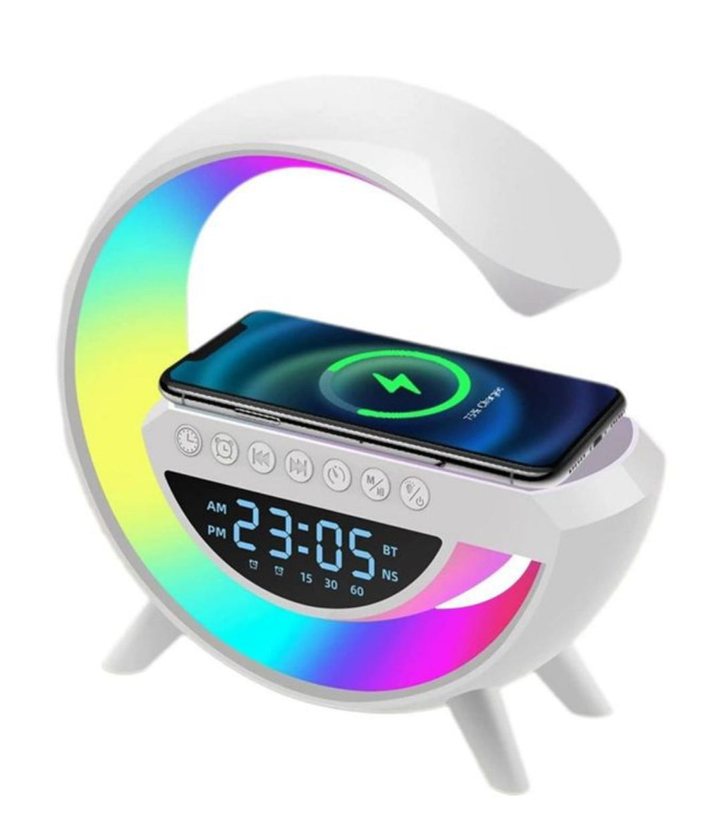 3-in-1 Wireless Charger & Speaker Lamp – 15W Fast Charging, Bluetooth 5.0, 13 Lighting Modes, Music & Ambience