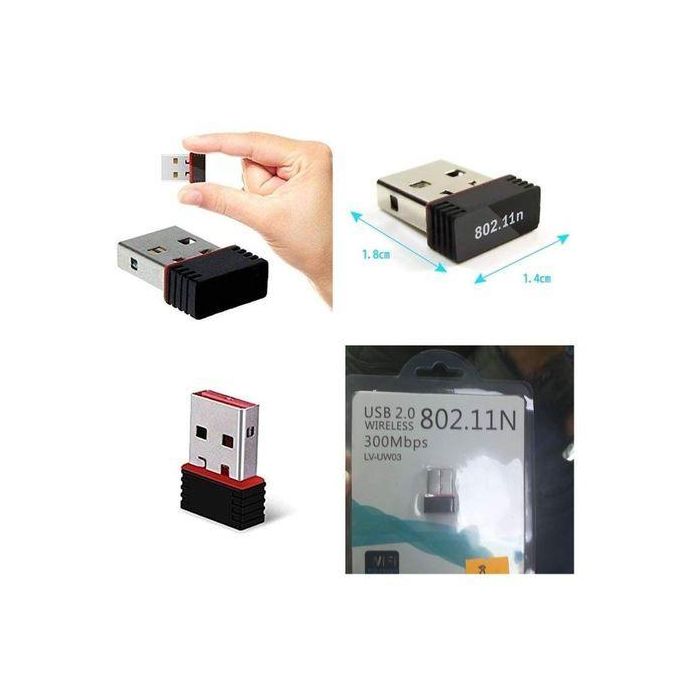 USB WiFi Network Adapter – 300Mbps Speed, 2.4GHz Strong Coverage, Plug & Play, Windows/Mac/Linux