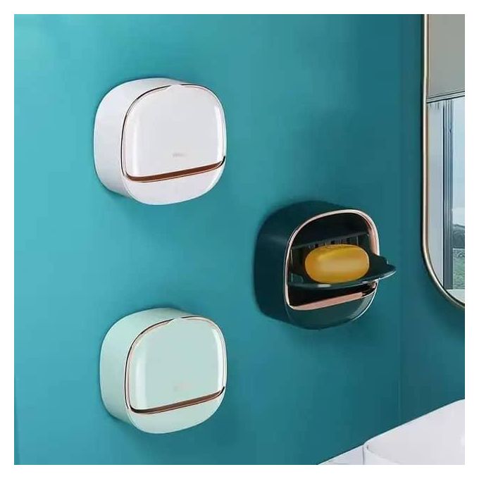 Wall Mounted Soap Holder with Drain Tray – Self-Adhesive, Waterproof Soap Dish for Shower & Bathroom | Keeps Soap Dry & Secure (Multi- Color)