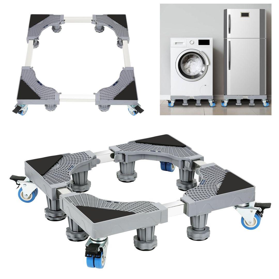 Heavy-Duty Adjustable Washing Machine Base Frame (41-65 cm) – 8 Feet & 4 Wheels for Washing Machine, Fridge, Dryer & Freezer - LIFE STORES UGANDA