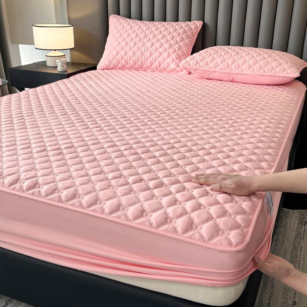 Quilted Mattress Protector - Waterproof Fitted Bed Cover for Stain & Spill Protection