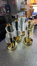 Elegant Glass & Gold Desk Organizer Stands – Classy Storage for Pens & Small Items