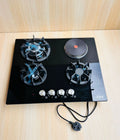 Digiwave Glass Body 3 Gas + 1 Electric Hot Plate Hob – Model DWHOB2001