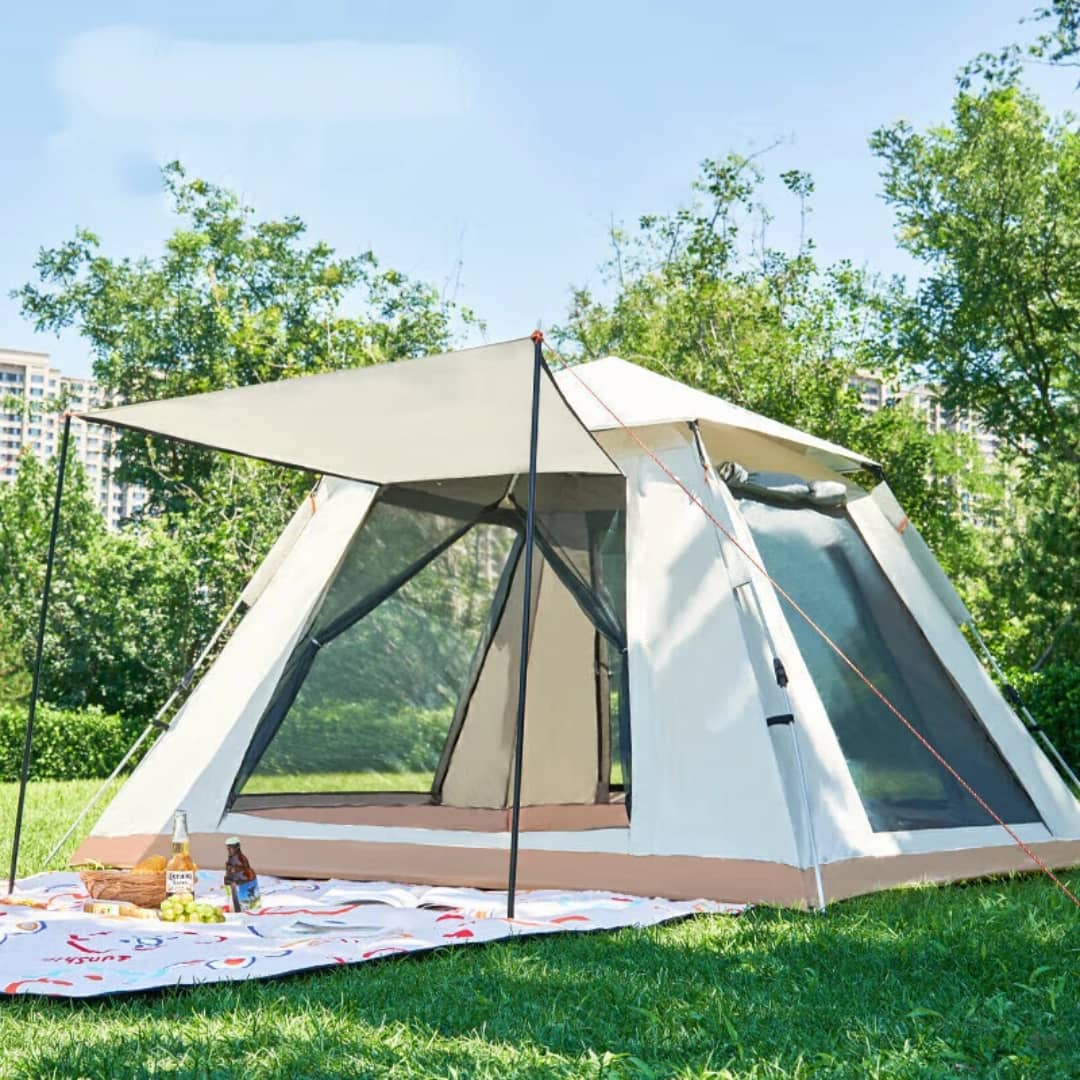 Merdia Automatic Hydraulic Pop-Up Tent – 3-4 Person Waterproof Camping Tent-Shelter with Sunshade, UV Protection & Instant Setup