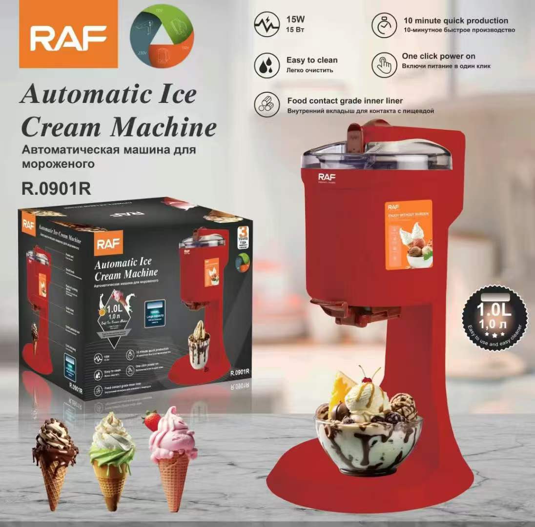 RAF R.0901R 1.0L Automatic Ice Cream Maker – Homemade in Just 10 Minutes