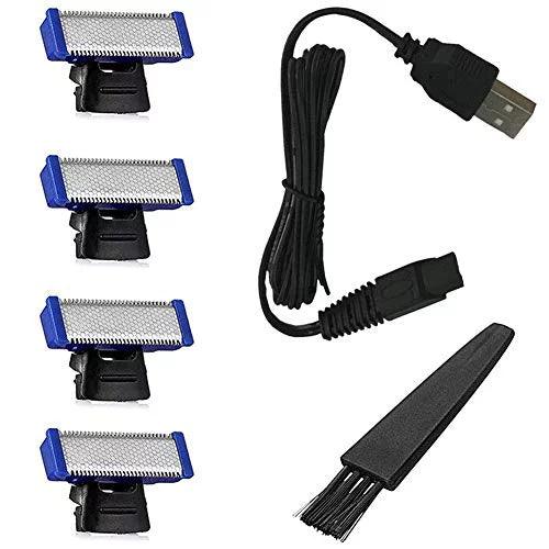 Electric Solo Shaver Grooming Kit – Rechargeable Cordless Hair Clipper, Beard Trimmer & Nose Hair Razor with 4-Shaver Heads - LIFE STORES UGANDA