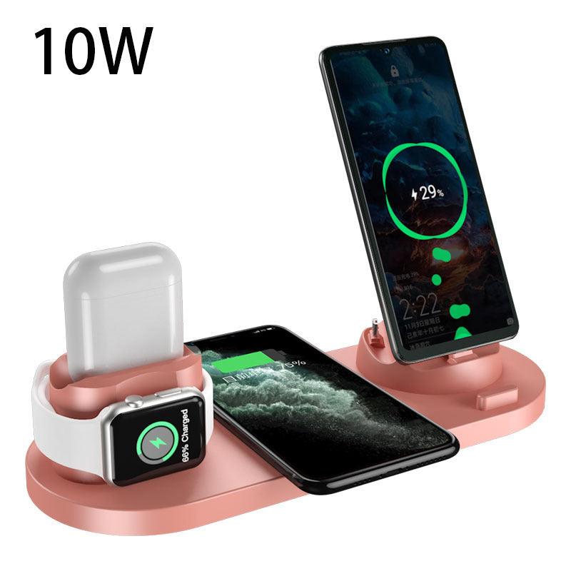 6-in-1 Wireless Charger Dock Station for iPhone, Phone, and Watch – Fast Charging Pad - LIFE STORES UGANDA