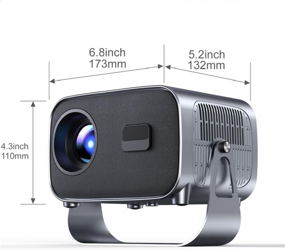 A10 Android Smart Mini Projector 720P Native 200 ANSI Lumens Android 11 WiFi 6 Auto Focus Home Theater Projector