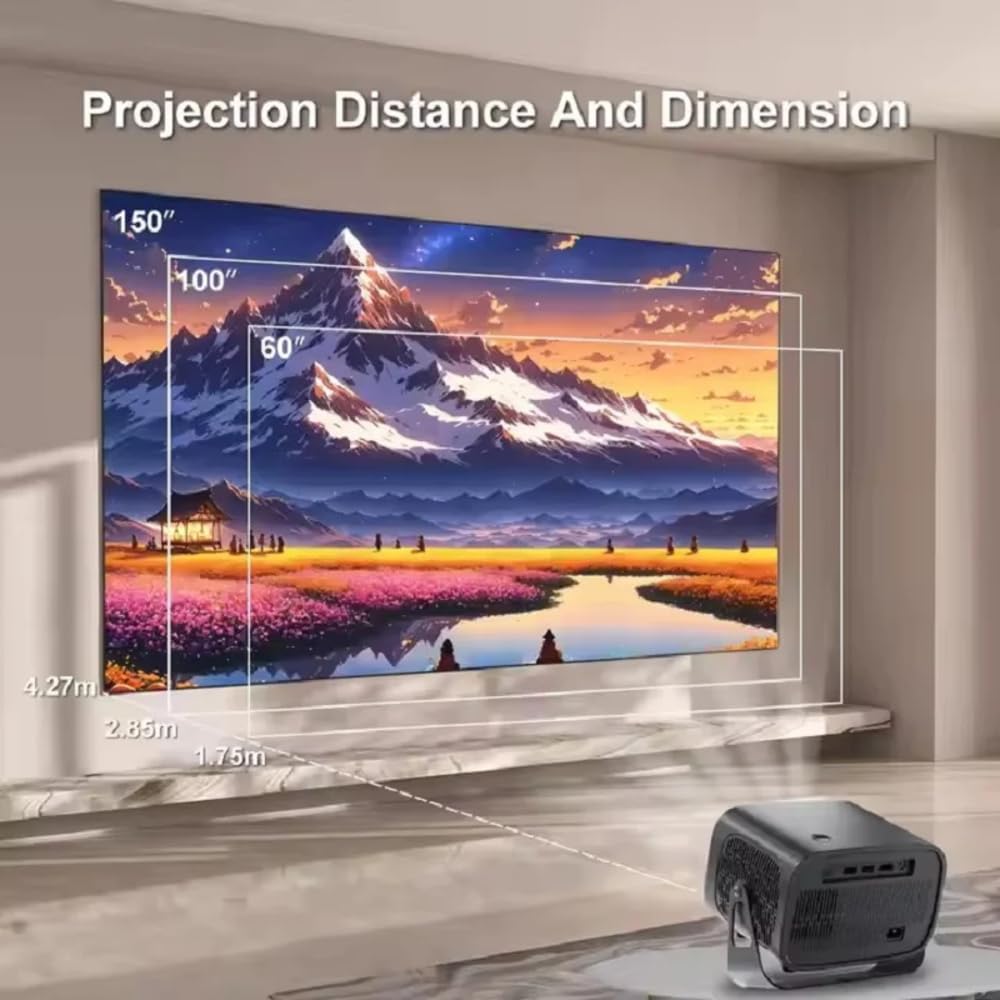 A10 Android Smart Mini Projector 720P Native 200 ANSI Lumens Android 11 WiFi 6 Auto Focus Home Theater Projector