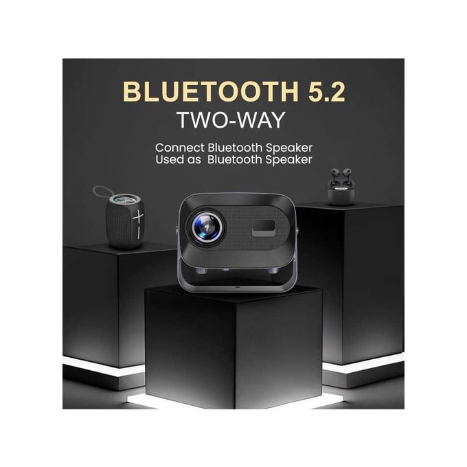A10 PLUS Smart Projector Android 11.0 4K Supported 1080P 15000 Lumens WiFi 6 Bluetooth 5.2 Electric Focus Auto Keystone Home Theater Projector