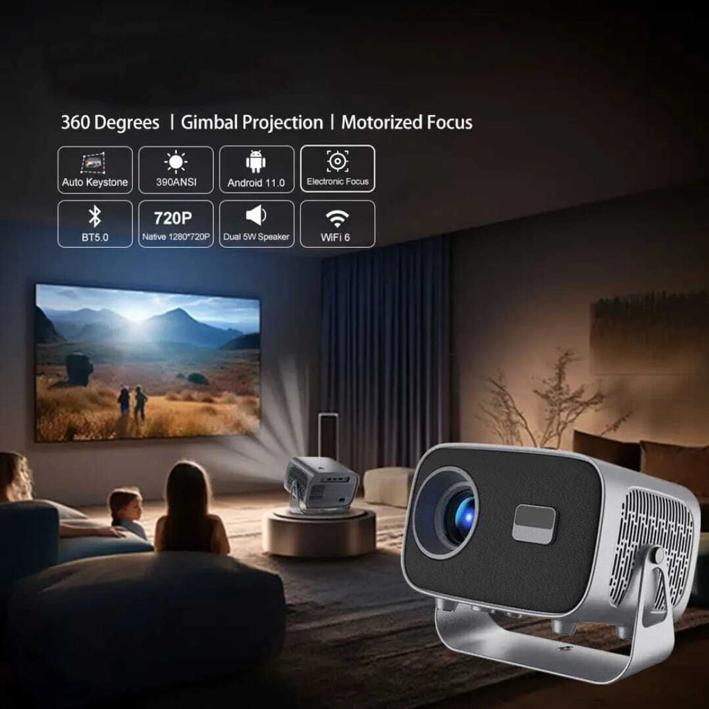 A10 Smart Projector 4K Supported WiFi Bluetooth Projector – Android Portable Home Cinema Projector
