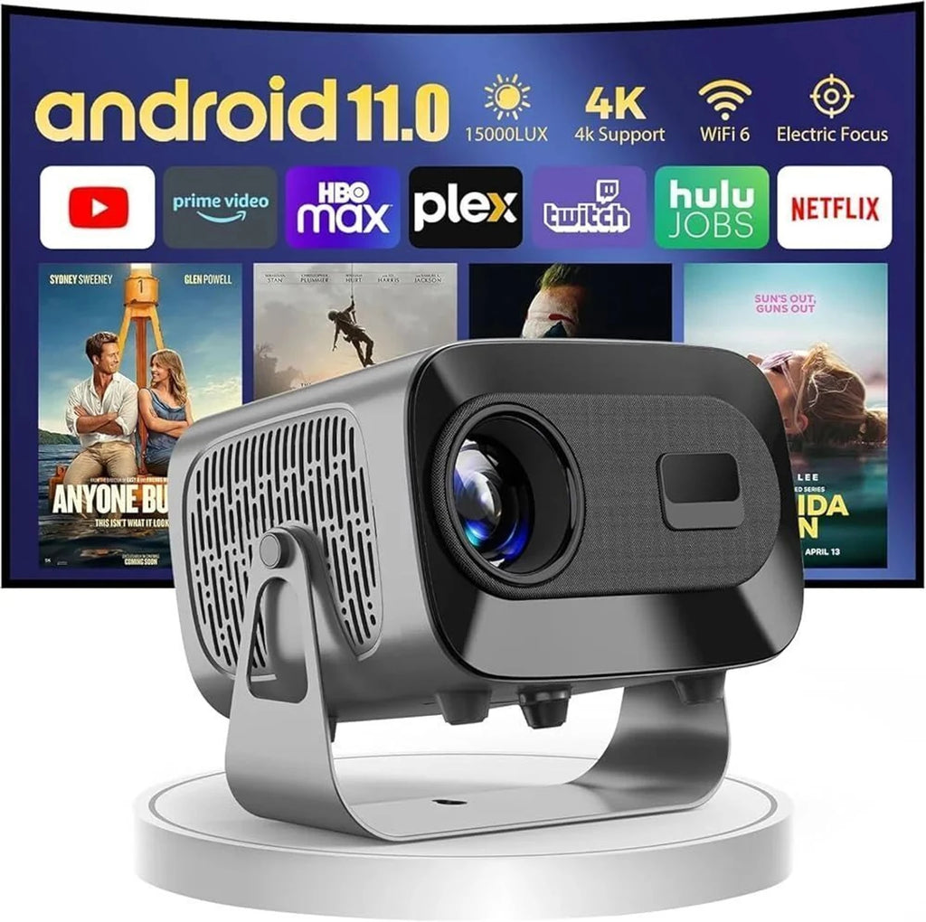 A10 Smart Projector 4K Supported WiFi Bluetooth Projector – Android Portable Home Cinema Projector