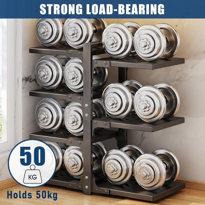 Adjustable Heavy Duty Pot Rack Organizer – Carbon Steel Kitchen Storage for Pots, Pans & Lids | Space Saving Cabinet Organizer