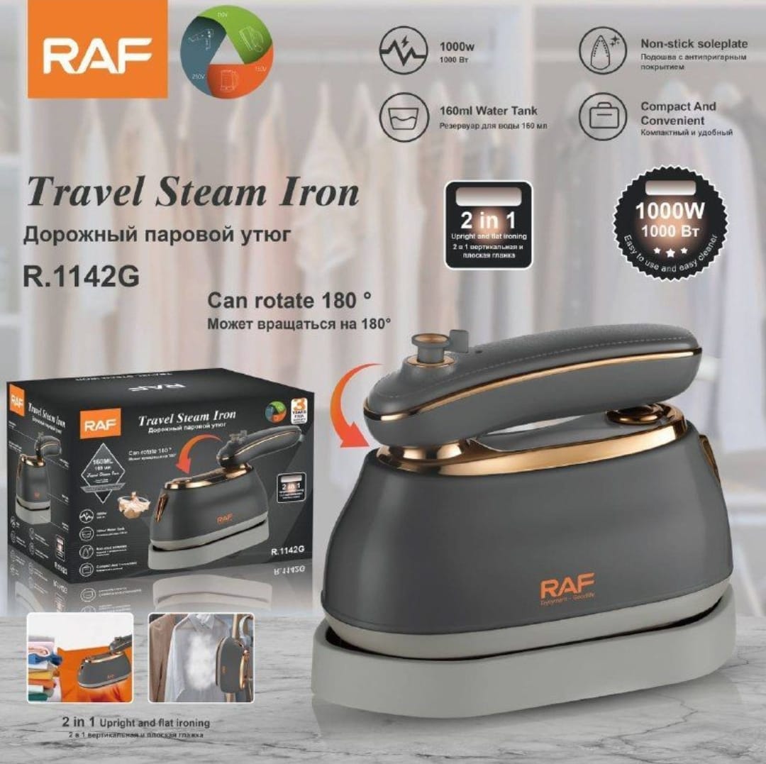Travel Electric Steam Iron – Portable Handheld Steamer & Mini Ironing Machine for Clothes (Dry/Wet Use, 1000W, 150ml Tank) - LIFE STORES UGANDA