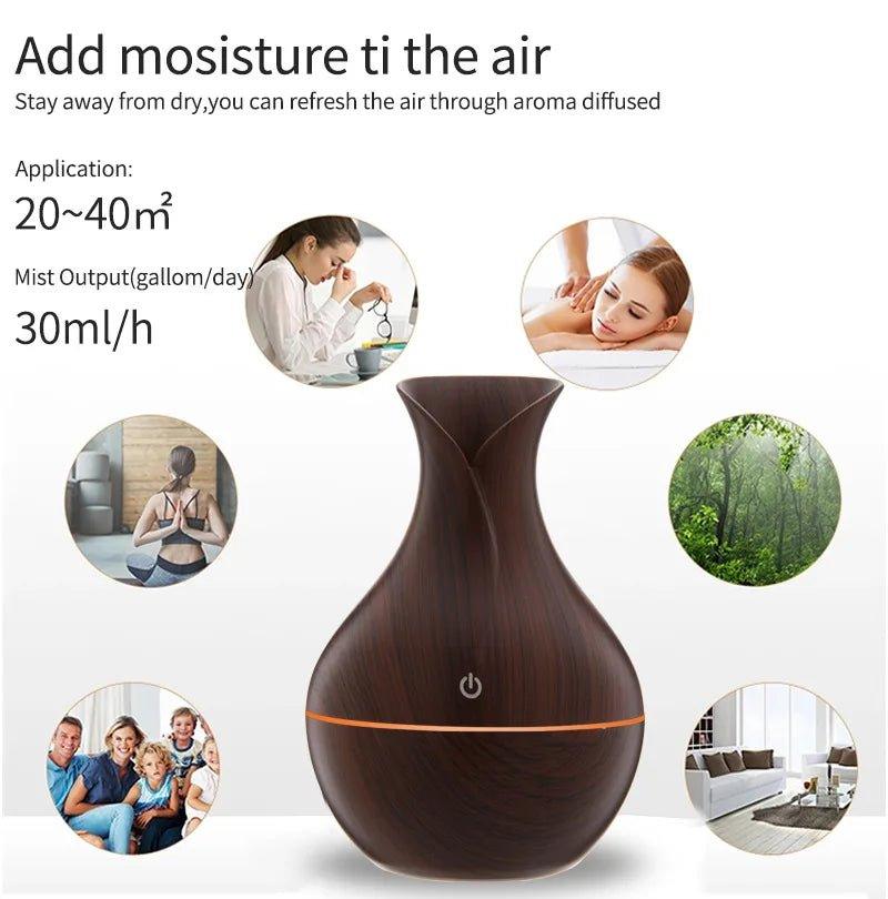 Air Humidifier Ultrasonic Aroma Diffuser – Cool Mist Essential Oil Diffuser for Home & Office - LIFE STORES UGANDA